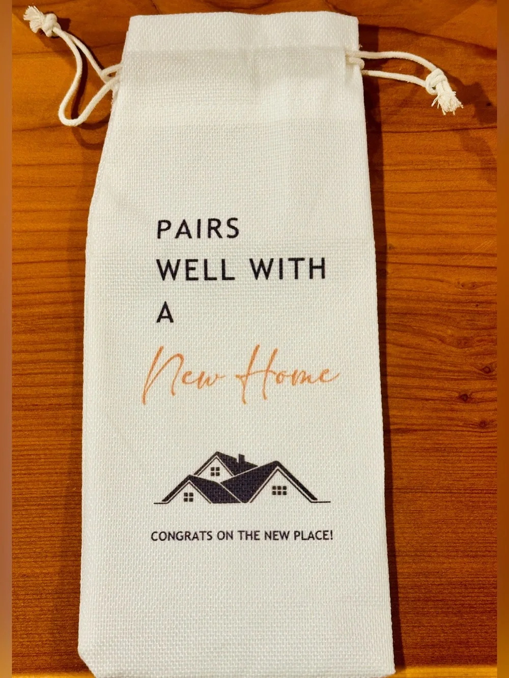 New Home Housewarming Gift 2x Stemless Wine Glasses “Pairs Well” Bottle Bag Box